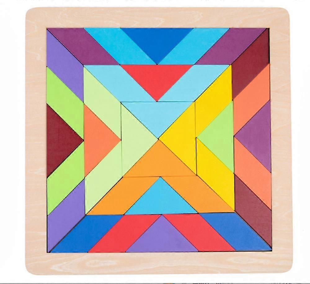 Large Rainbow Geometric Building Blocks Children's Early Education Interesting Tangram Large Disk Puzzle Puzzle Puzzle Toy Gift