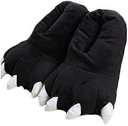 Unisex Peluş Hayvan Pençe Terlik, Bulanık Sıcak Ev Ayakkabıları, Dinozor Pençesi Terlik, Erkekler Kadınlar ve Çocuklar için Rahat Kürklü Terlik