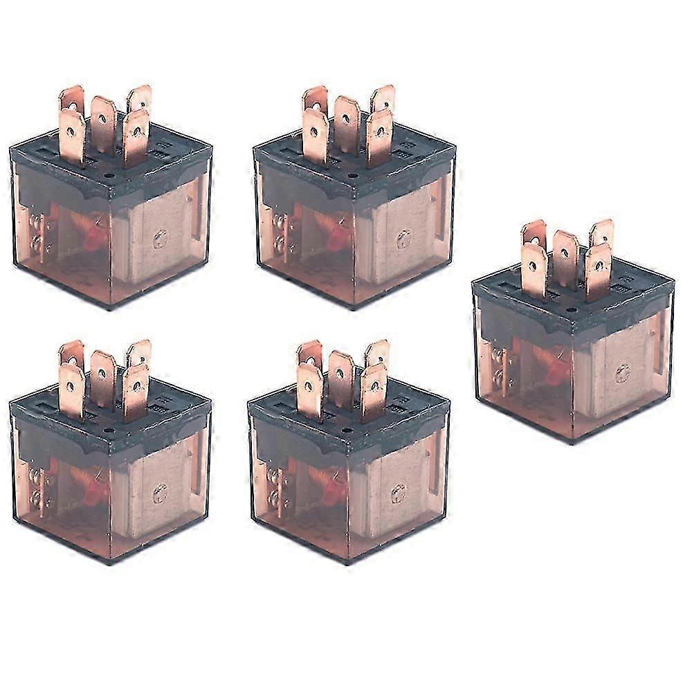 Car Automotive Universal Transparent Relay 12V 80A SPDT 5Pin Switch Pack of 5