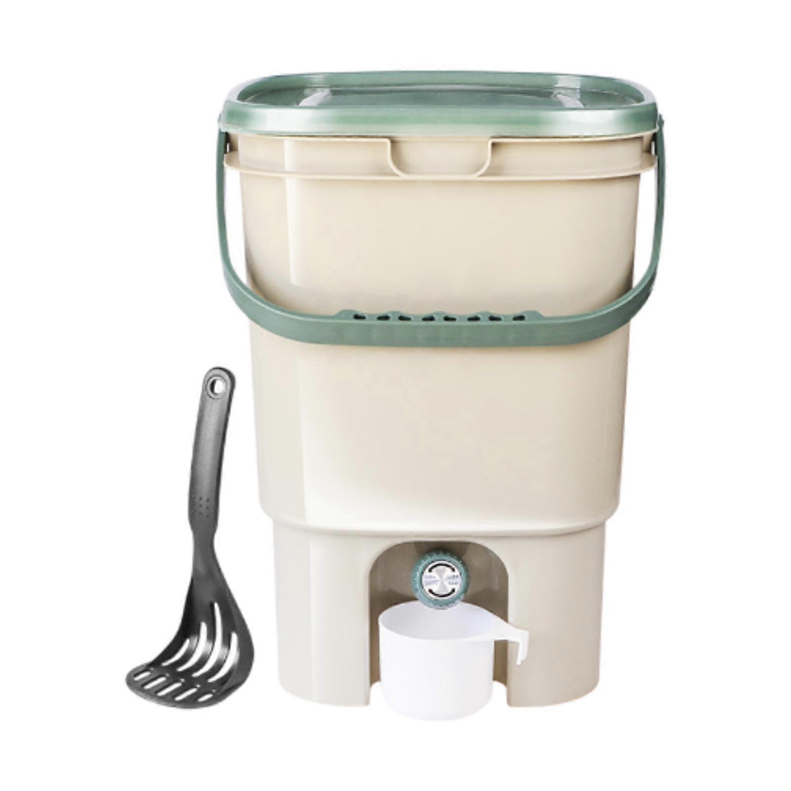 21L Kitchen Compost Bin Food Waste Bucket Sturdy Practical Composting Container