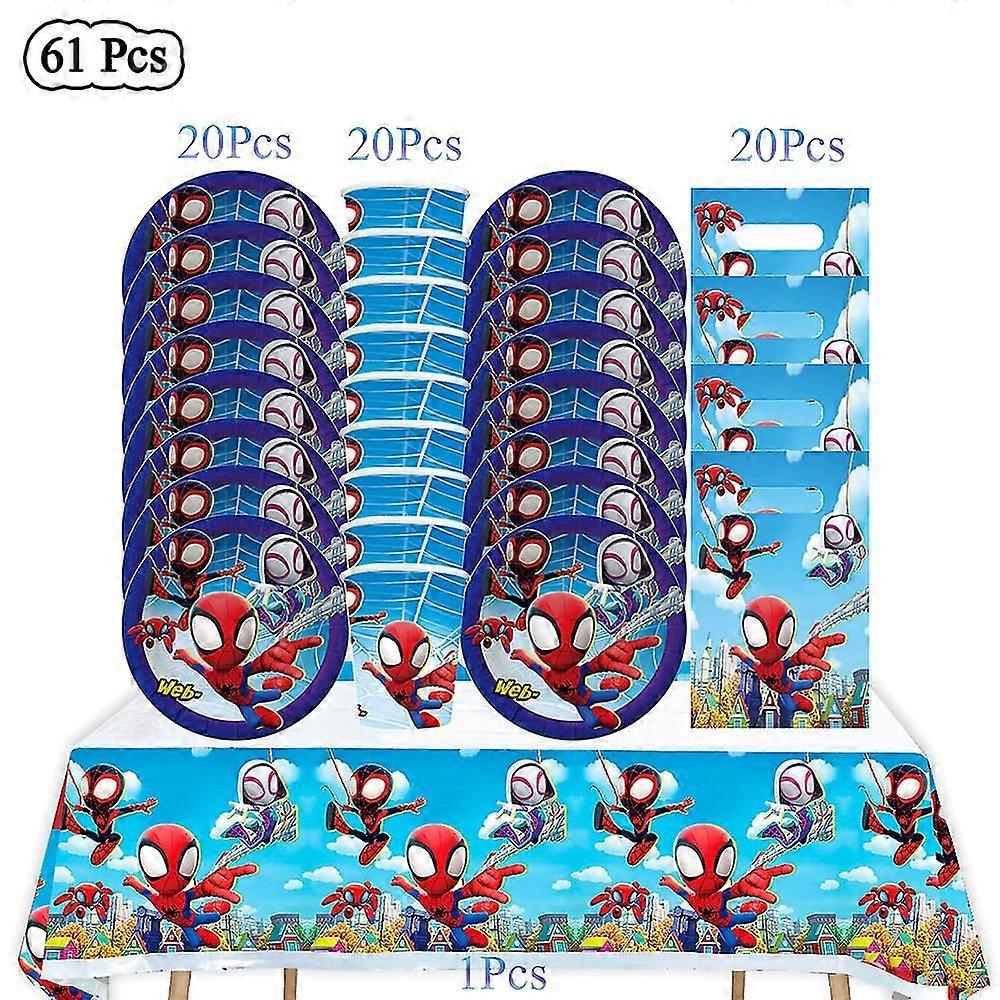 Kids Birthday Gift Bags Spider-Man Theme Party Supplies Paper Plate Cup Plates Napkin Baby Shower Disposable Tableware Set