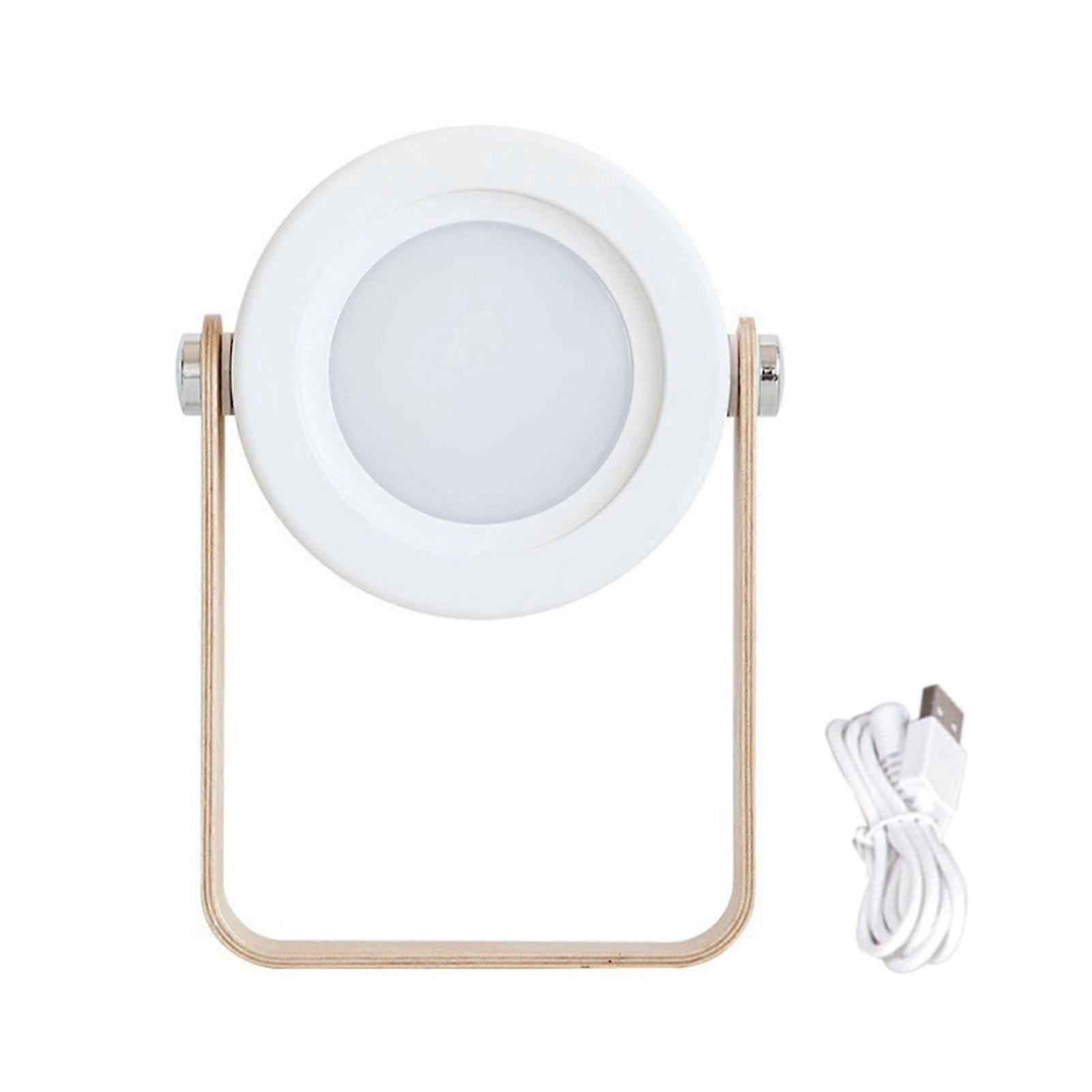 Qinghai Portable Night Light with 3 Brightness Levels 360-Degree Adjustable Angle Rechargeable Lantern Reading Lamp with Wooden Handle