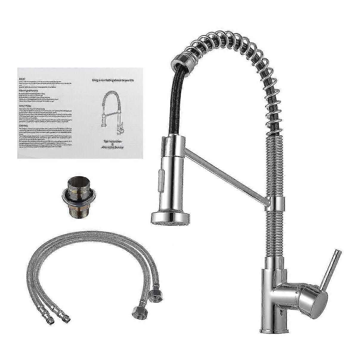 Kitchen Faucet Swivel Spout Single Handle Sink Pull Down Spray Mixer Tap