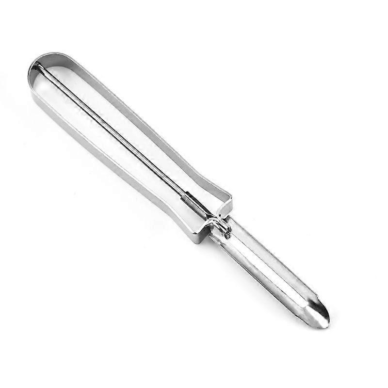 Silver Stainless Steel Vegetable Peeler for Right/Left-Hand Use, Old-School Design, Professional Kitchen Tool