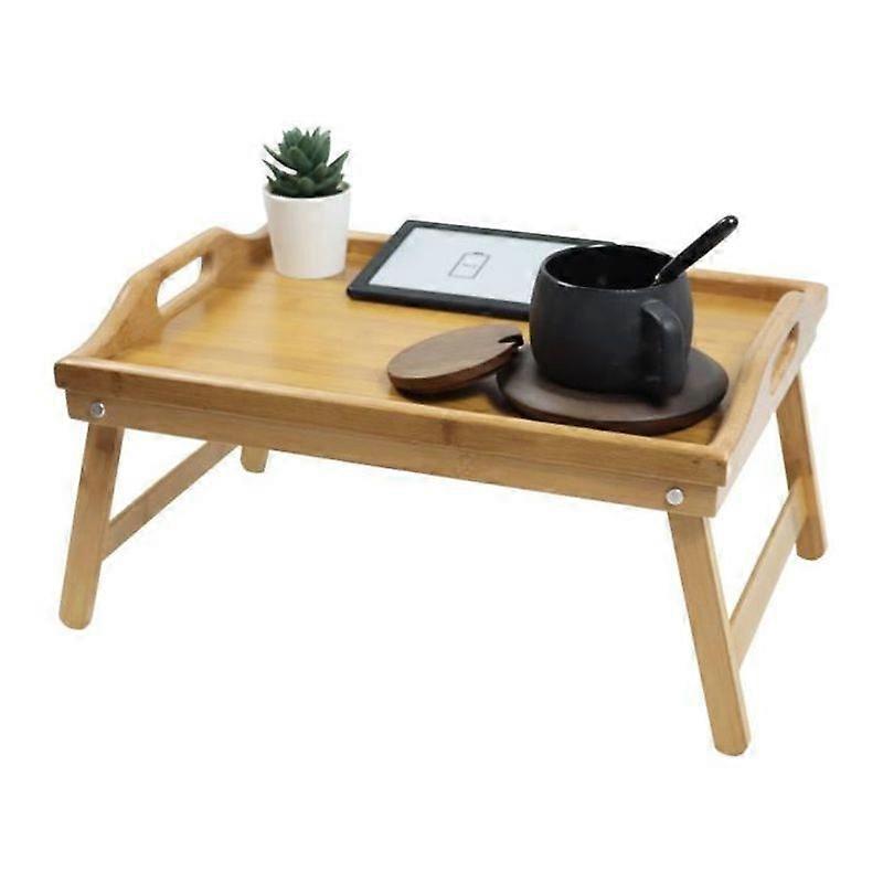 KKTONER Serving Tray Breakfast Tray with Foldable Legs Bed Table Bed Tray Bamboo