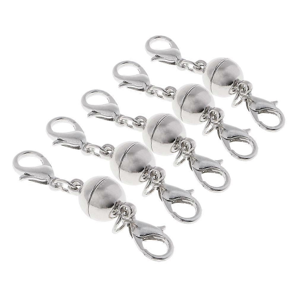 5 Sets DIY Jewelry Making Ball Magnetic Clasps Connector with Lobster Clasp