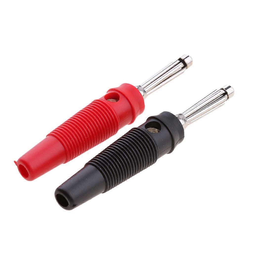 2Pcs 4mm Solderless Side Stackable 20A Audio Banana Plug Connector