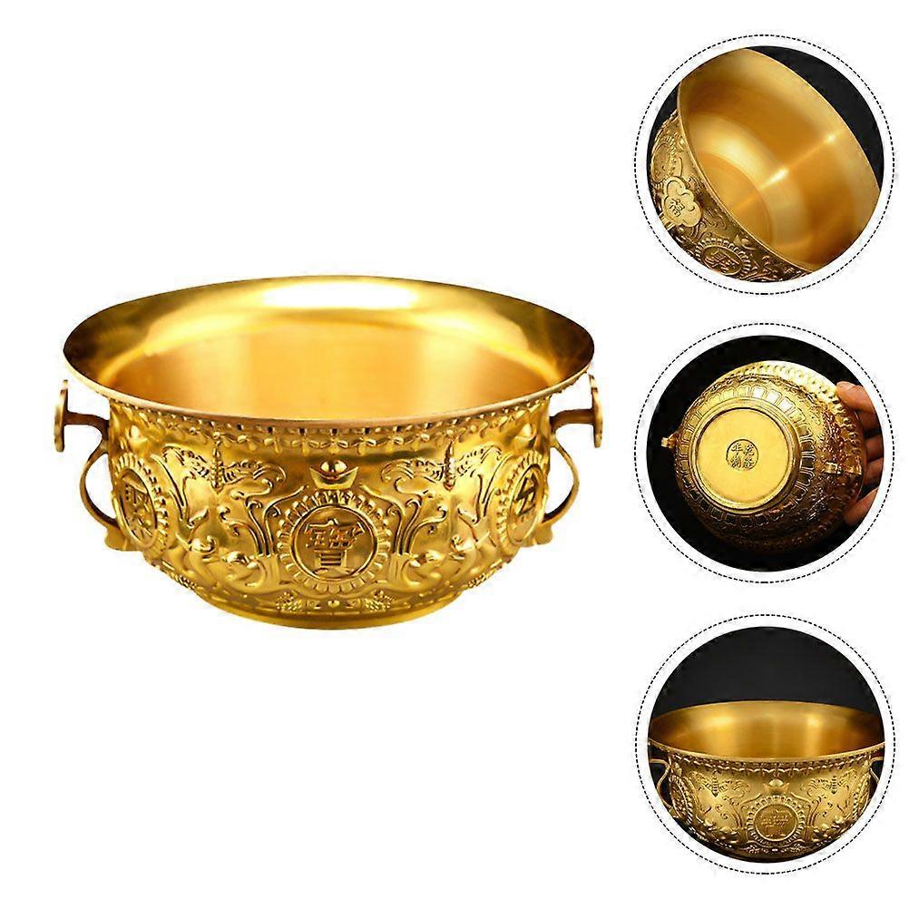 Exquisite Copper Cornucopia Decoration Household Treasure Basin Decor (Golden)