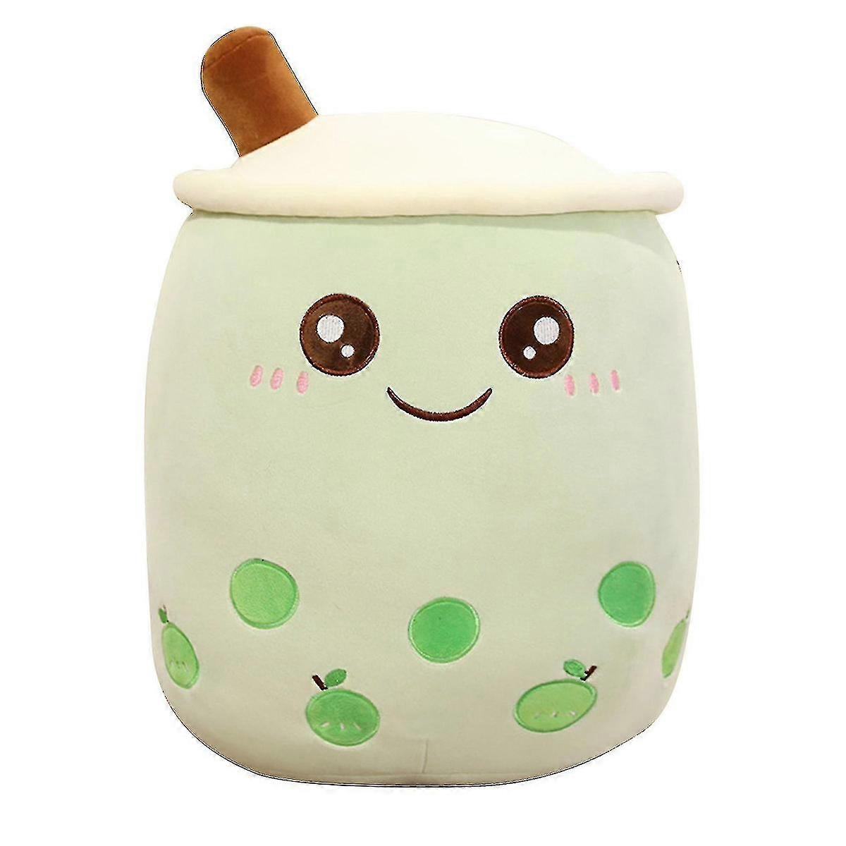 50cm; grüner Bubble Tea Plüschpuppe mit lächelndem Gesicht