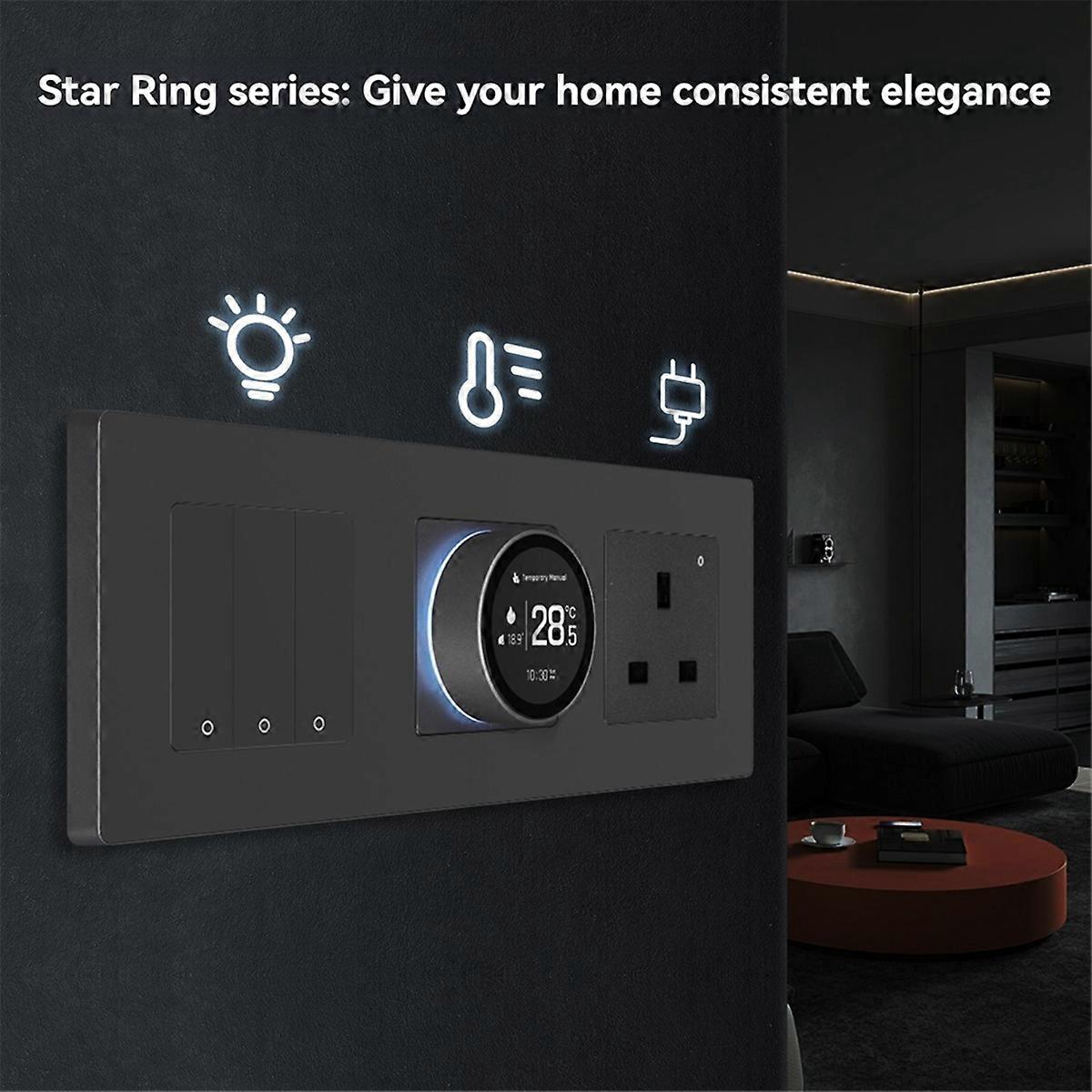 Tuya ZigBee Smart Knob Thermostat for Home Black