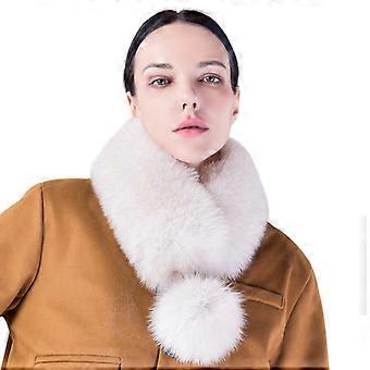 Vinter Mjuk Lurvig Halsduk Mjuk Varm Halsduk Halsskydd Kvinna Sjal Hals Gamasker för kvinnor Flicka Tjock Varm Halsduk Vit