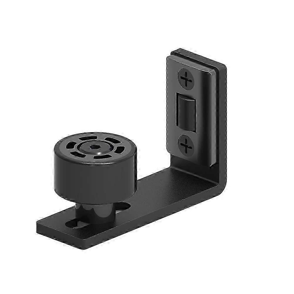 Adjustable Black Wall Mount Hardware for Sliding Barn Door Bottom Roller - 2 Pack Guide Set
