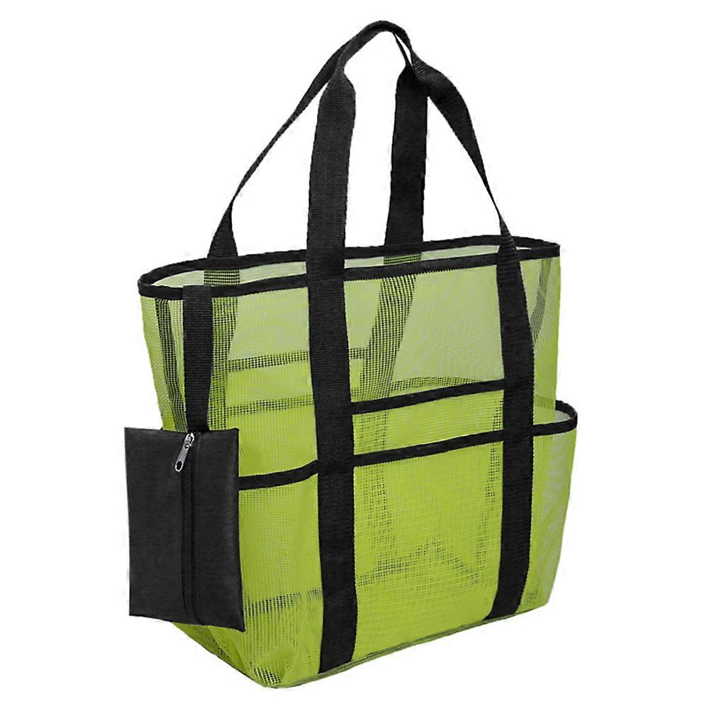 Tasche multiple traspiranti Borsa portaoggetti in rete Borsa in rete di grande capacità Borsa da viaggio da picnic da spiaggia Custodia portaoggetti Tote Borsa Colore verde