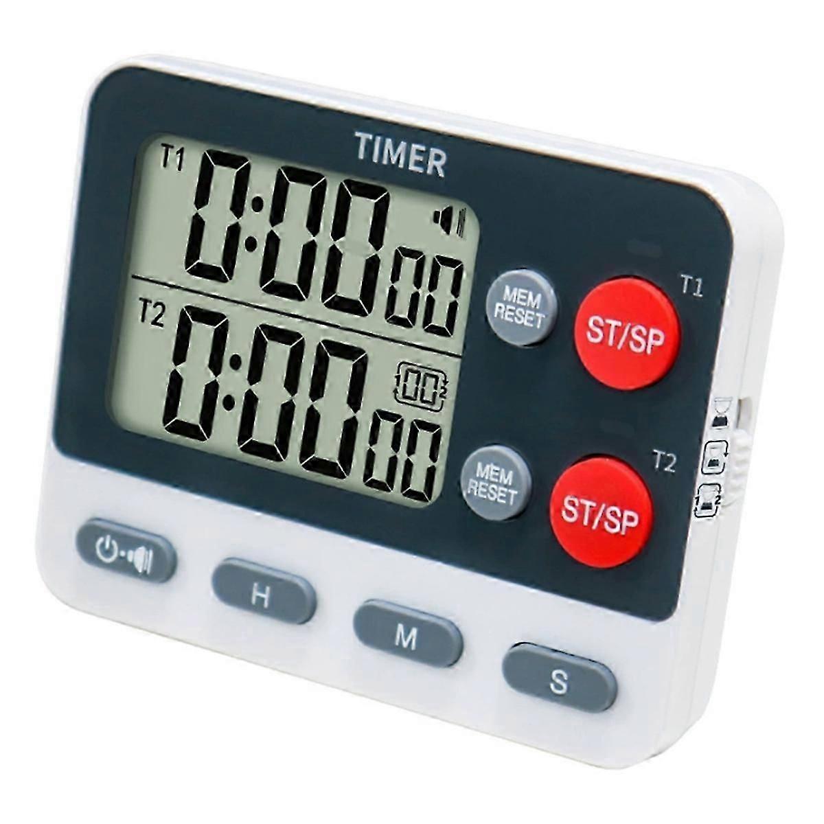 Dual Group Cycling Timer for Kitchen: Three Timing Options, Mute/Turn Off Memory Function for Cooking & Studying