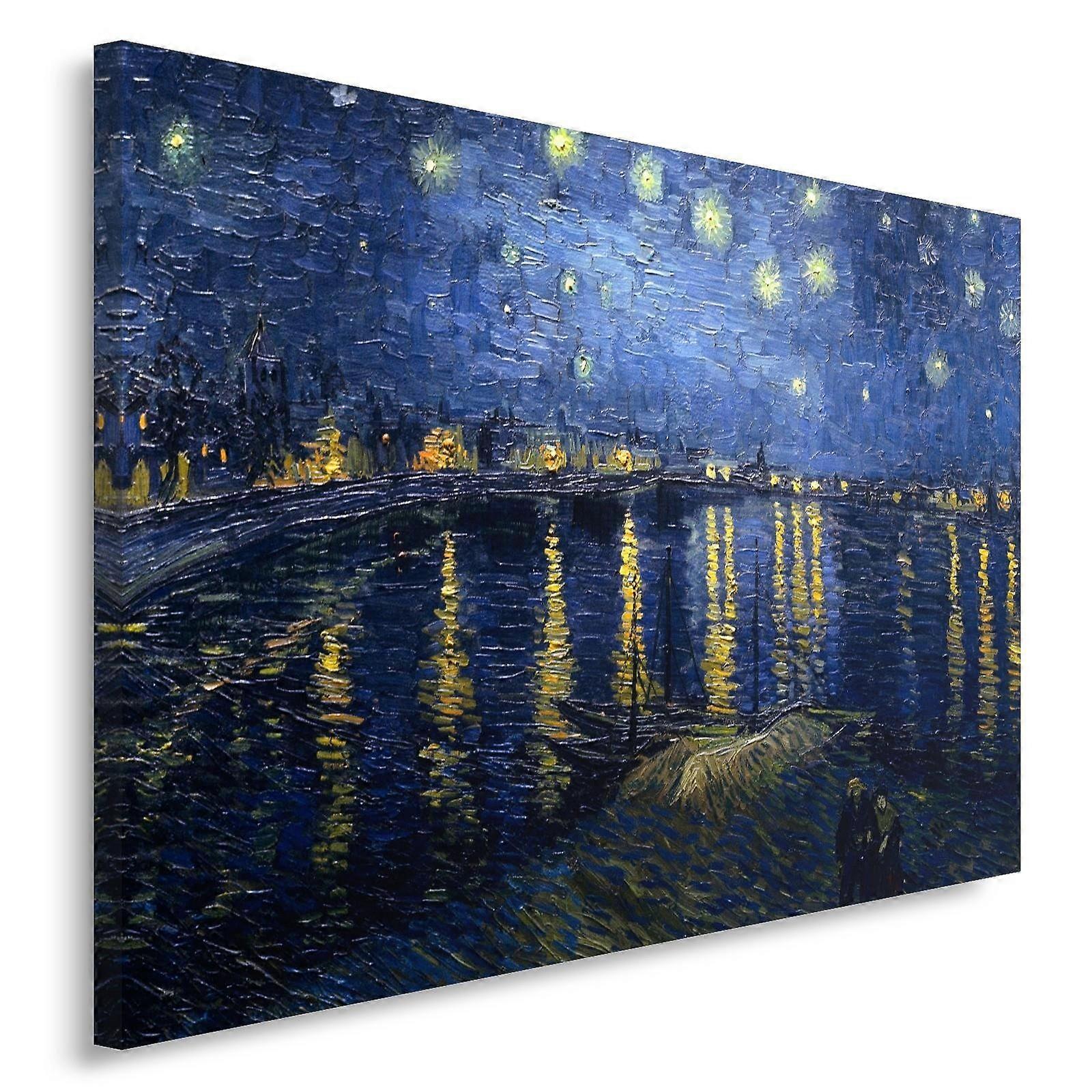 Imprimare pe pânză, Reproducere a unui tablou de V. van Gogh - noapte înstelată 100x70