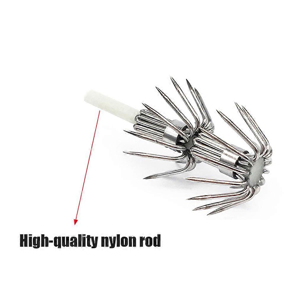 20PCS #2.0 - #4.0 Luminous Squid Jig Hooks Wood Shrimp Jig Umbrella Hooks