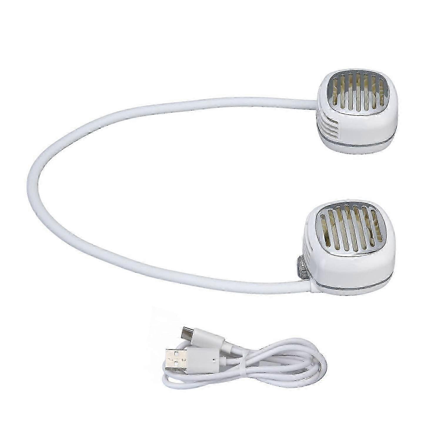 USB Rechargeable Bladeless Neck Fan (White)