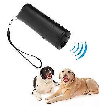 LED Flashlight Ultrasonic Dog Repeller Portable Dog Trainer, Colour: Single-headed Black