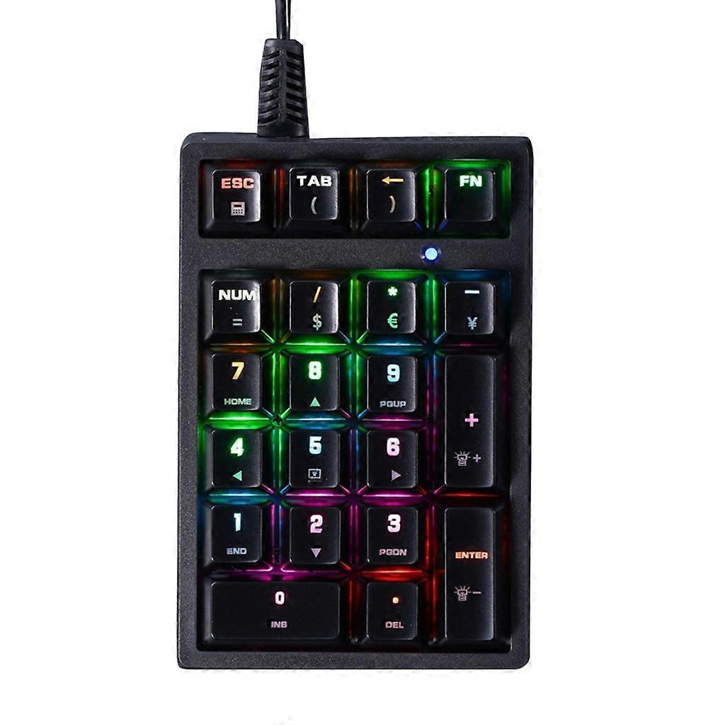 21 toetsen Numpad toetsenbord Groene as RGB numeriek toetsenbord ergonomisch numeriek toetsenbord