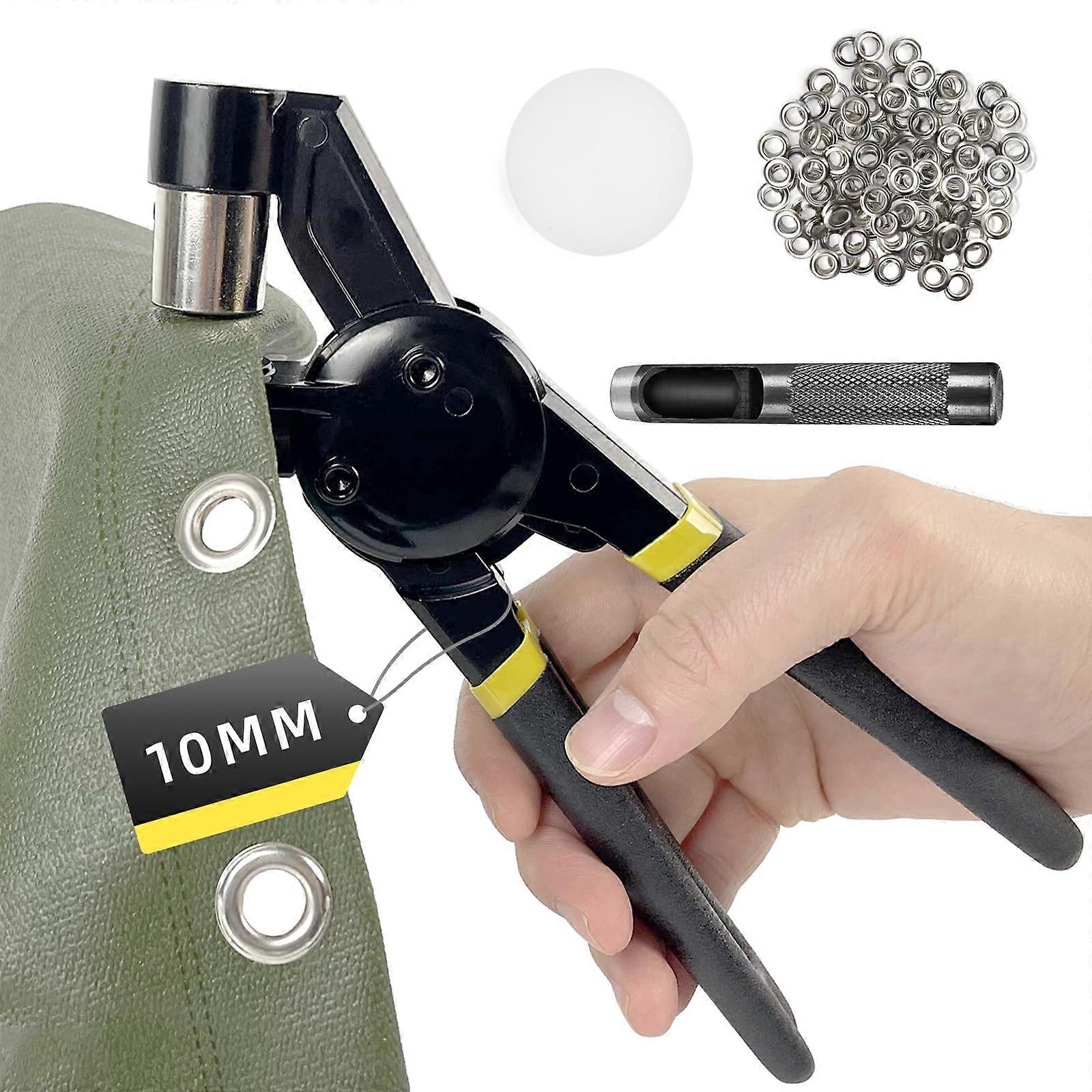500 pcs Grommet Tool Kit Handheld Eyelet Kit Manual Grommet Press Machine 3/8 inch