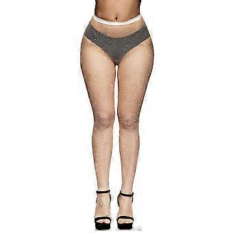 Damen Sparkle Strass Fischnetze Sexy Strumpfhosen Hohe Taille Strümpfe