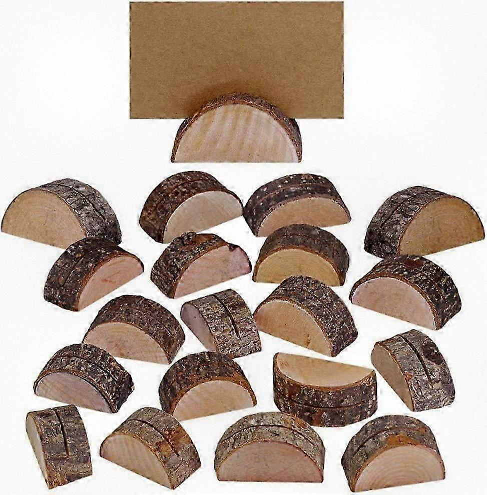 30 Pcs Wooden Place Card Holders for Wedding Party Table Numbers Rustic Stand Bar Decor