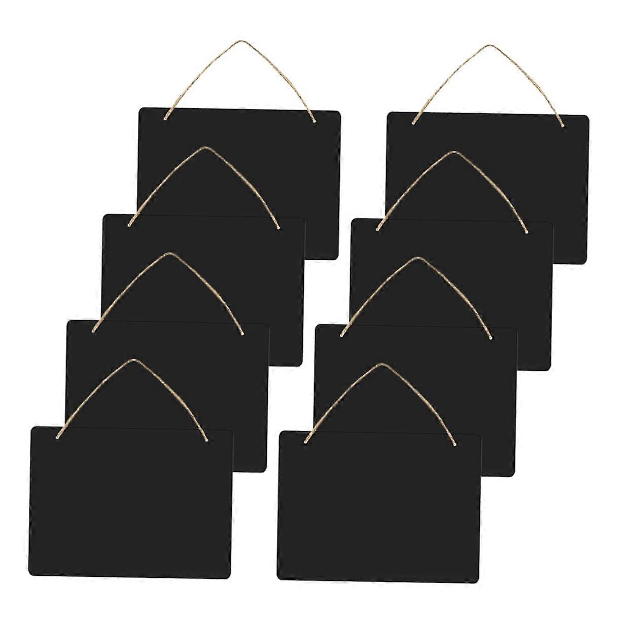 Hanging Chalkboard Sign Set of 8 Small Wooden Message Boards with Rope for Home Office Decor