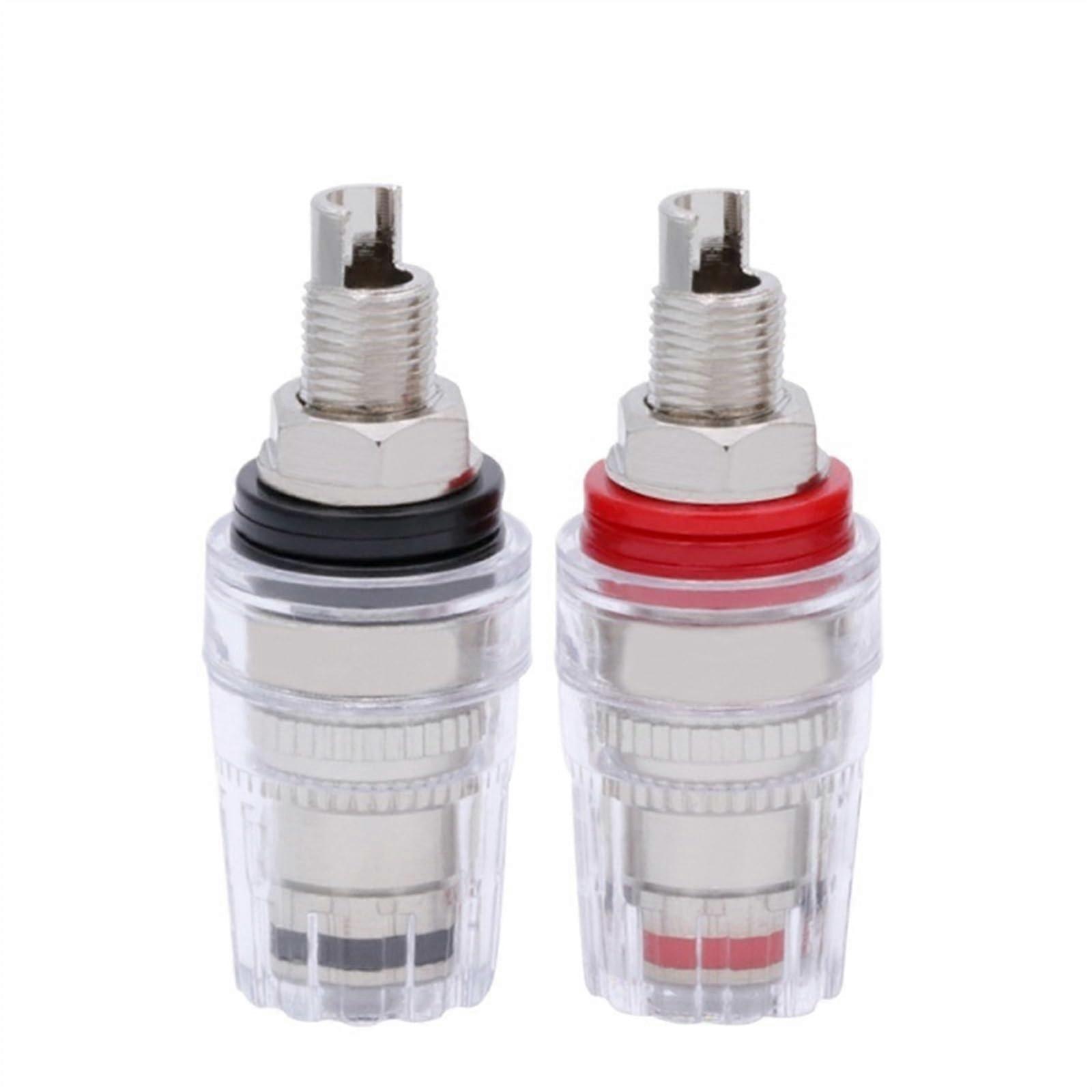 20PCS/10pairs Brass Nickle Plated 4MM Binding Post Terminals Binding Banana Connector for Speaker Amplifier Red+Black Color