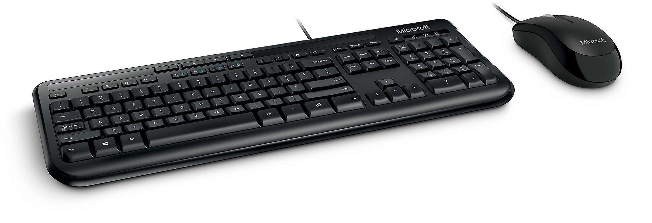 Wired Desktop 600 Keyboard and Mouse Set, Ergonomic Design, USB Wired Connectivity, Compatible with Windows and Mac
