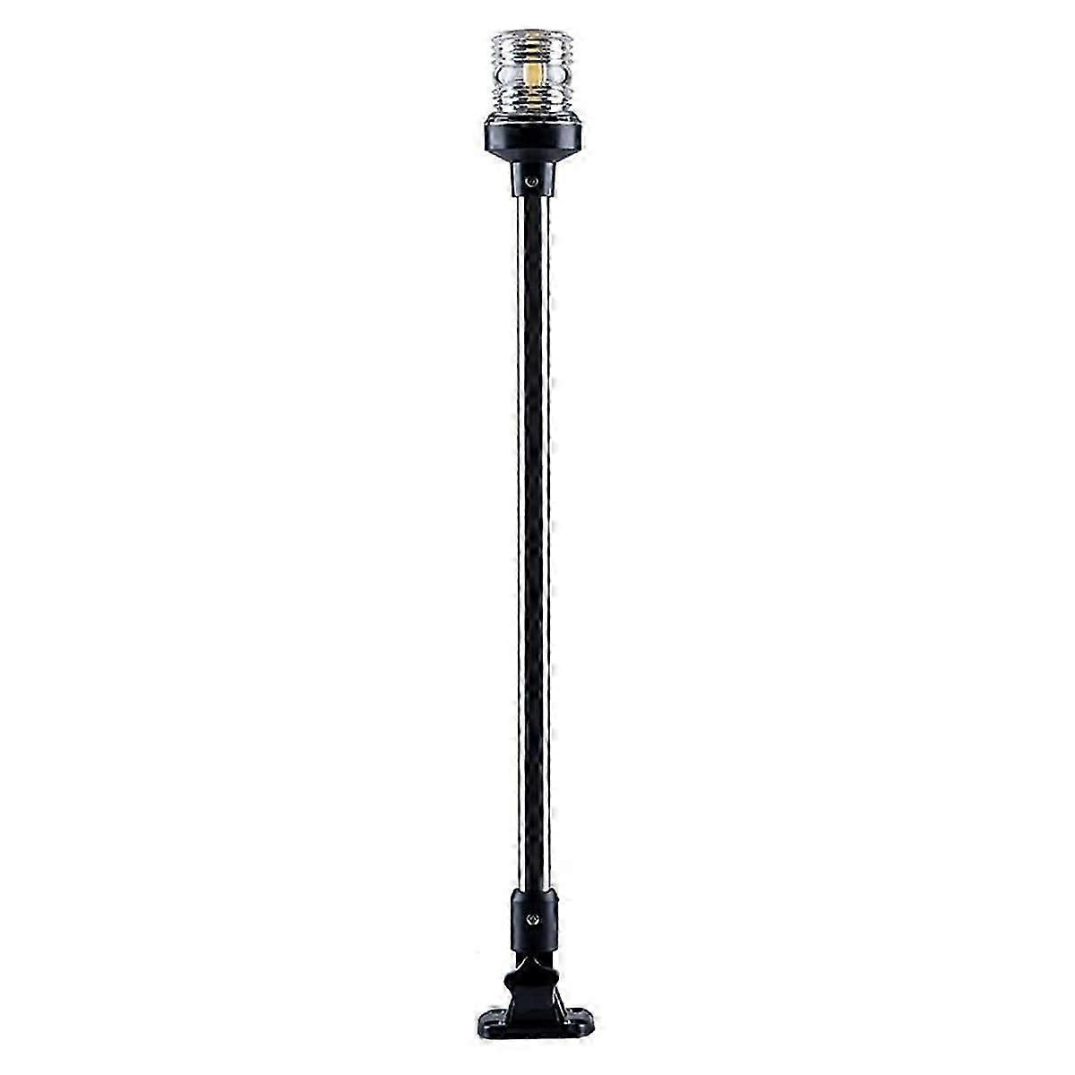 Lumière de poupe Ancre Lumière LED Bateau Lumière Mât Base inclinable amovible, tout autour de la lumière 24 pouces