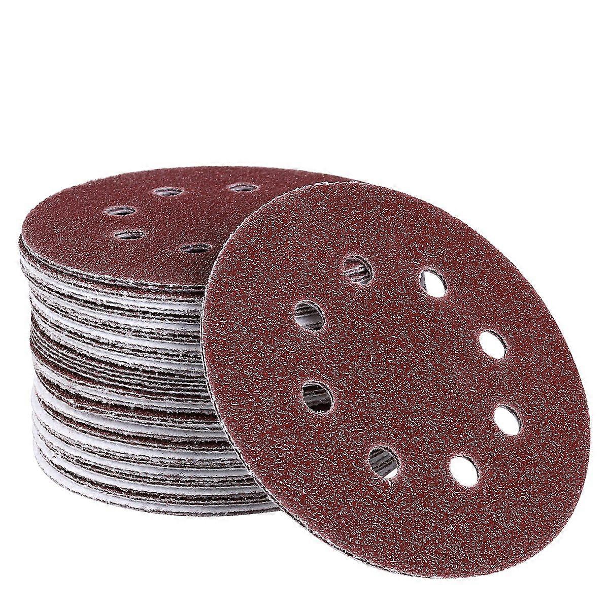 Hook and Loop Sanding Discs 8 Hole 5 Inch Sandpaper Round Shape(A Pack of 50) (40 Grit)