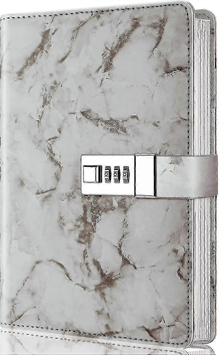Refillable Marble Journal with Combination Lock - A5 Daily Planner for Teens
