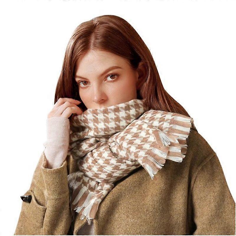 Houndstooth Scarf European and American street style Scarves Female Cashmere Shawl Geometric Shape Long Printed Wraps