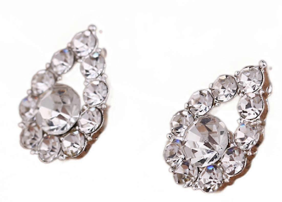 (white Diamond Water Drop)flash Diamond Water Drop Earrings