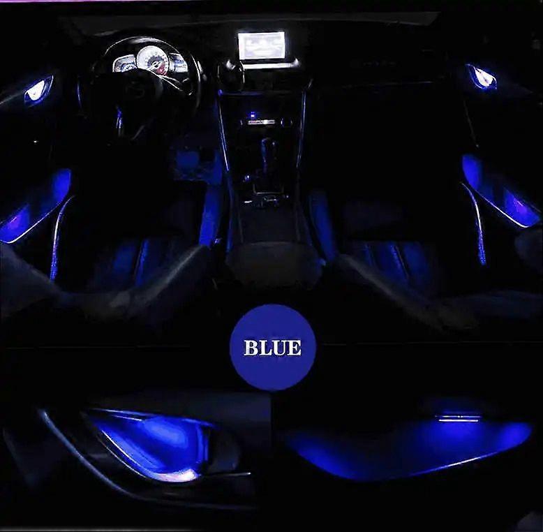 4pcs Car Ambient LED Light Auto Inner Door Bowl Handle Armrest Light Car Door Interior Decorative Atmosphere Lamp Universal
