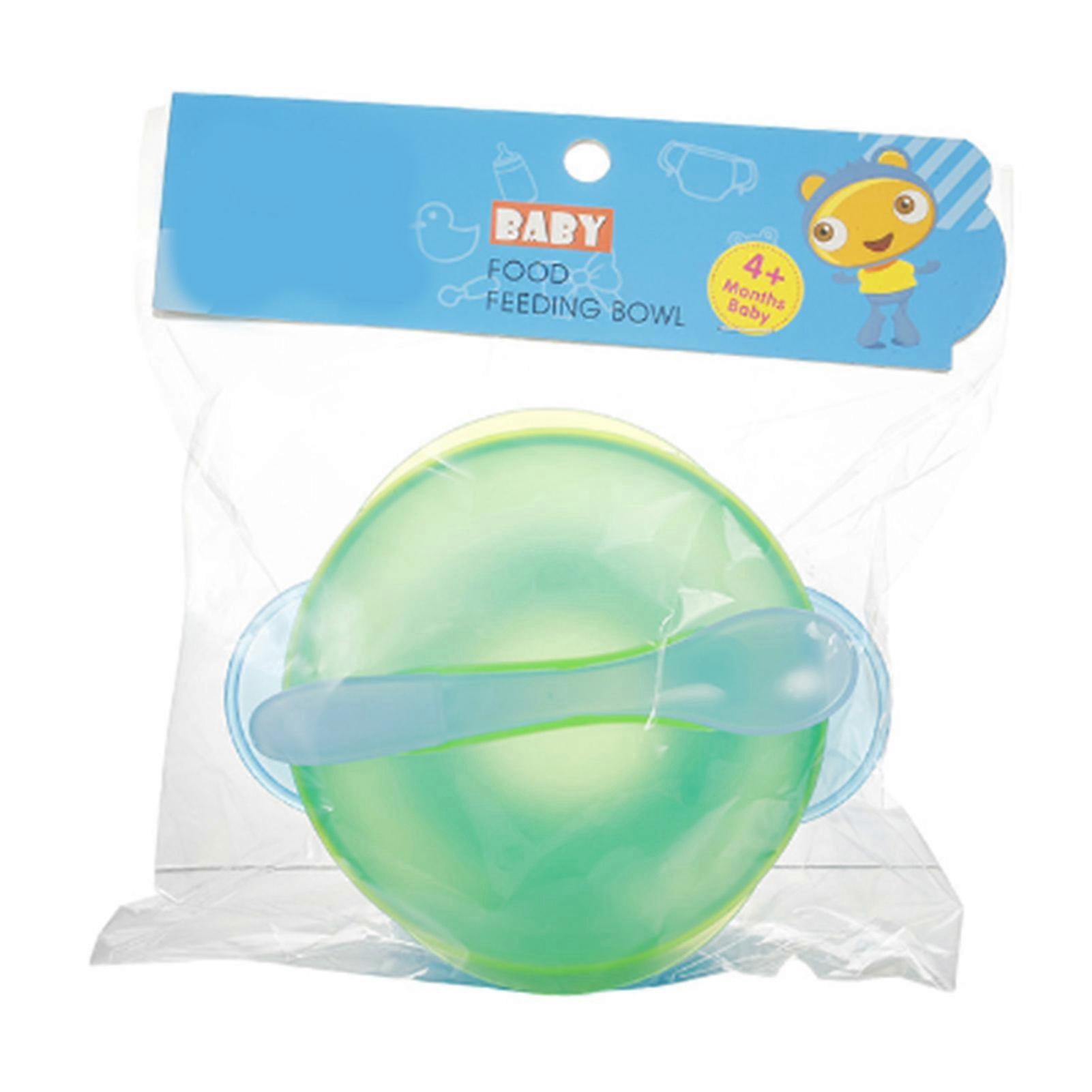 570ml Kids Food Multifunctional Stable Lightweight Portable Rugged Toddler Suction Bowl with Lid for Infant Blue