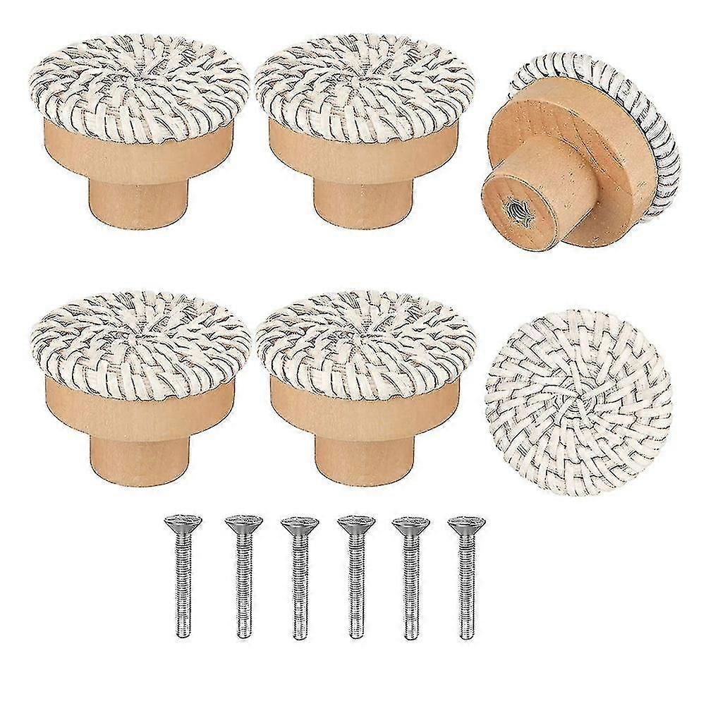 LM Boho Er Knobs Round Er Knobs Wicker Woven And Screws For Boho Furni NKR
