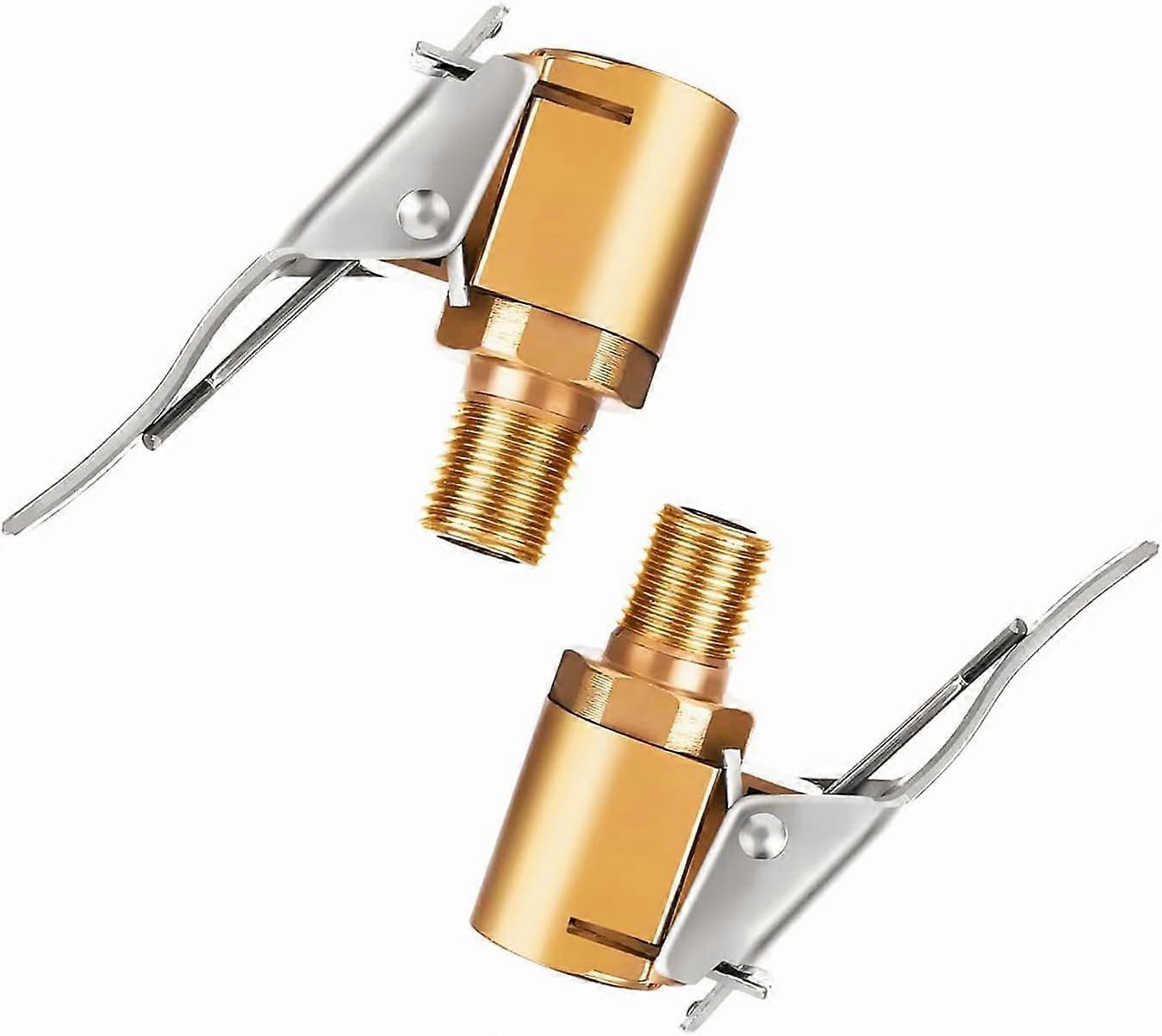 Pcs Car Tire Valve Adapter, 8mm Brass Nozzle Pump Inflator Valve Clip Clamp Connector Adapter for Car or Truck Tire