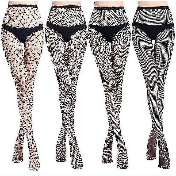 4 Pieces Hosiery Transparent Fish Net Womens Stockings