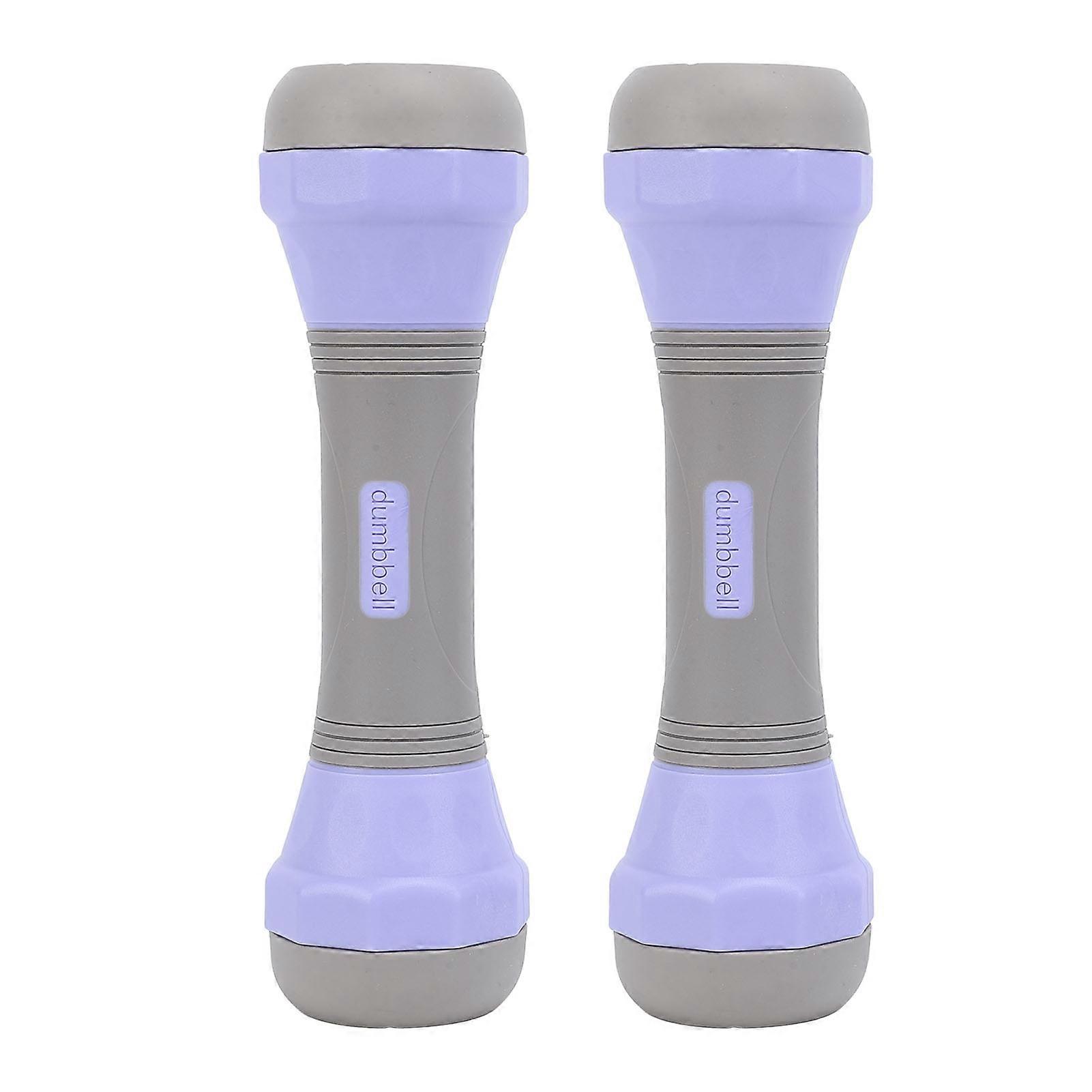 2pcs Dumbbells Comfortable Grip Easy to Clean 1kg 1.5kg 2kg Adjustable Weight Dumbbells for Woman Hand Strength Training Violet