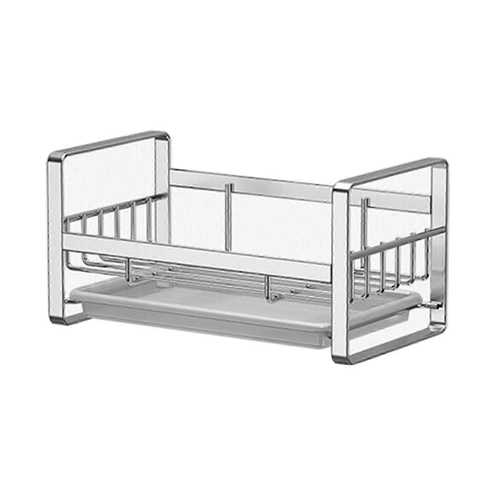 Kitchen storage rack with removable drain tray sink