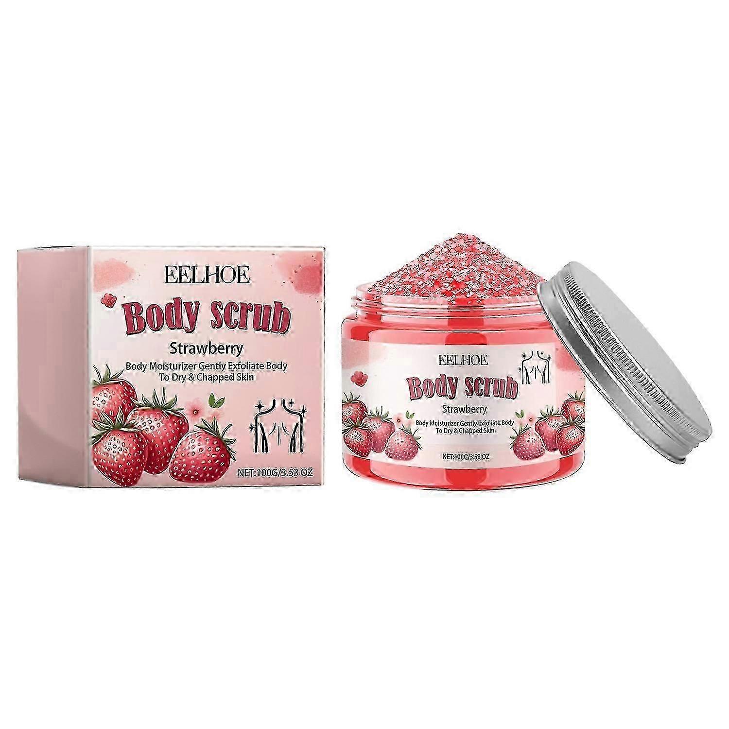 EELHOE 草莓身体磨砂膏，保湿嘴唇面部身体去角质皮肤干燥保湿保湿