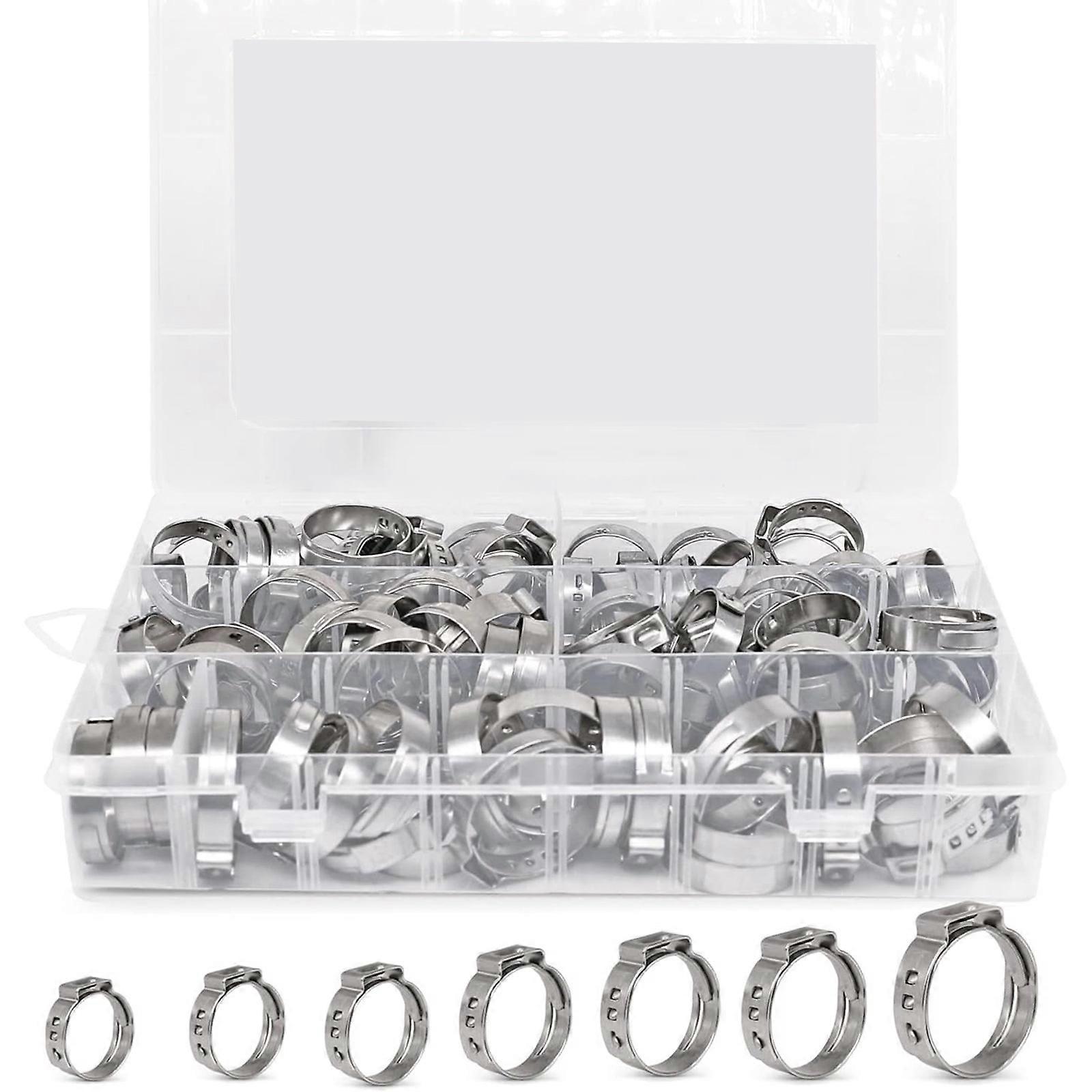 Assortimento di fascette stringitubo multiuso da 100 pezzi Robusto portatile in acciaio inossidabile per applicazioni meccaniche Uso quotidiano
