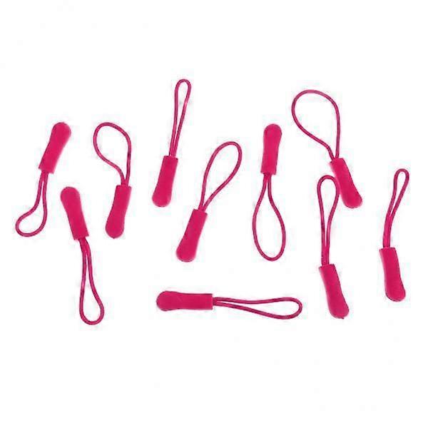 2-6pack 10Pcs Plastic Zipper Pull Cord Zip Puller Slider for Clothes Bags Rose