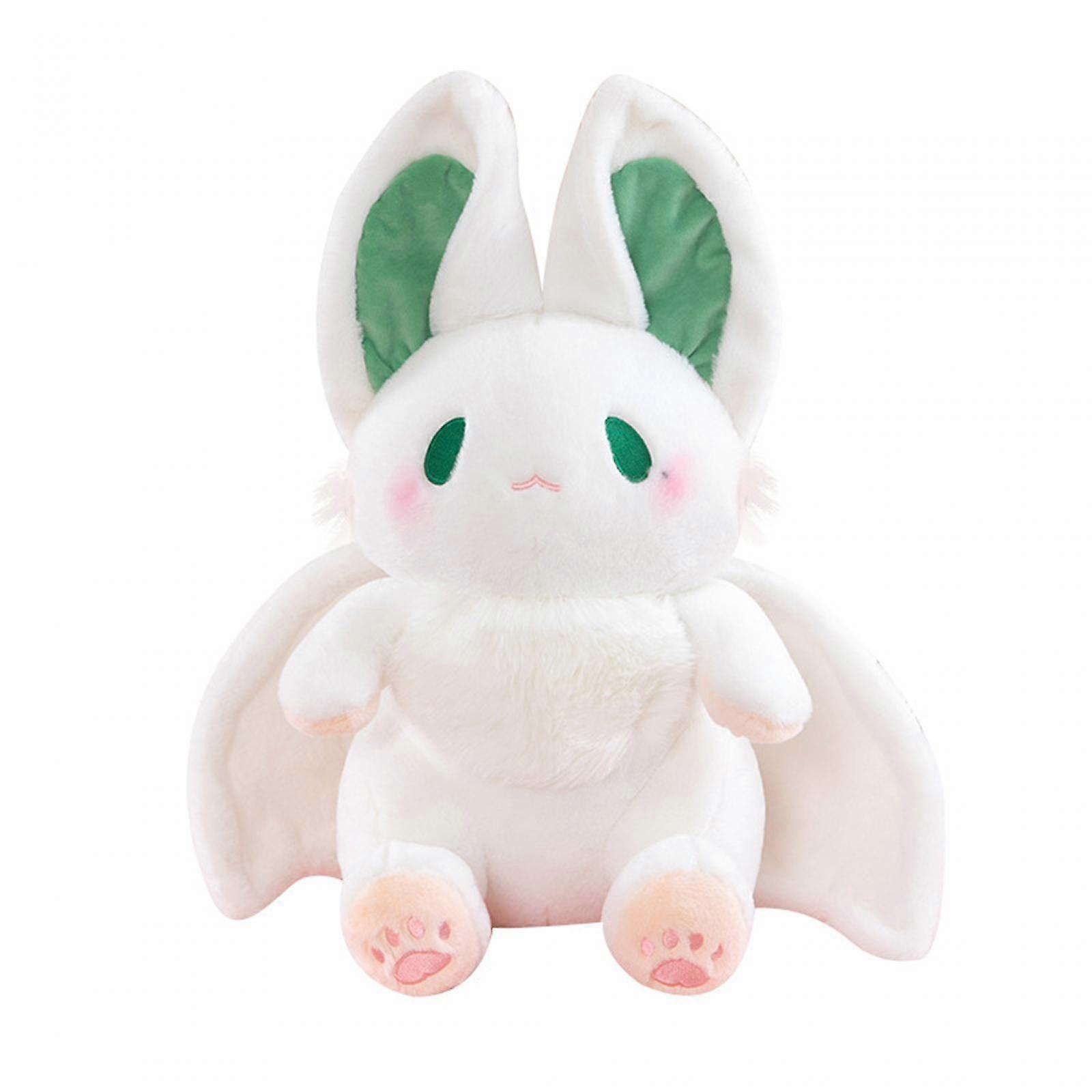 White Rabbit with Bat Wings Doll Hugging Pillow Adorable Plush Stuffed Animal