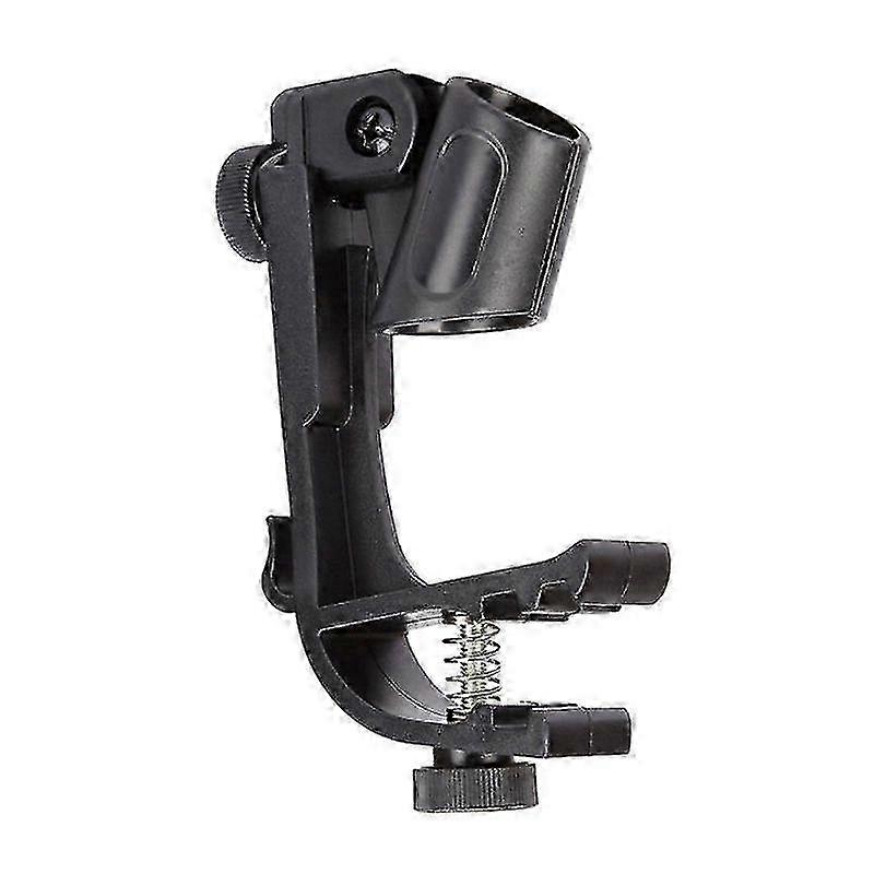Black Durable Clip On Drum Rim Shockproof Mount Support Adjustable Microphone Mic Clamp Stand Holder Bracket