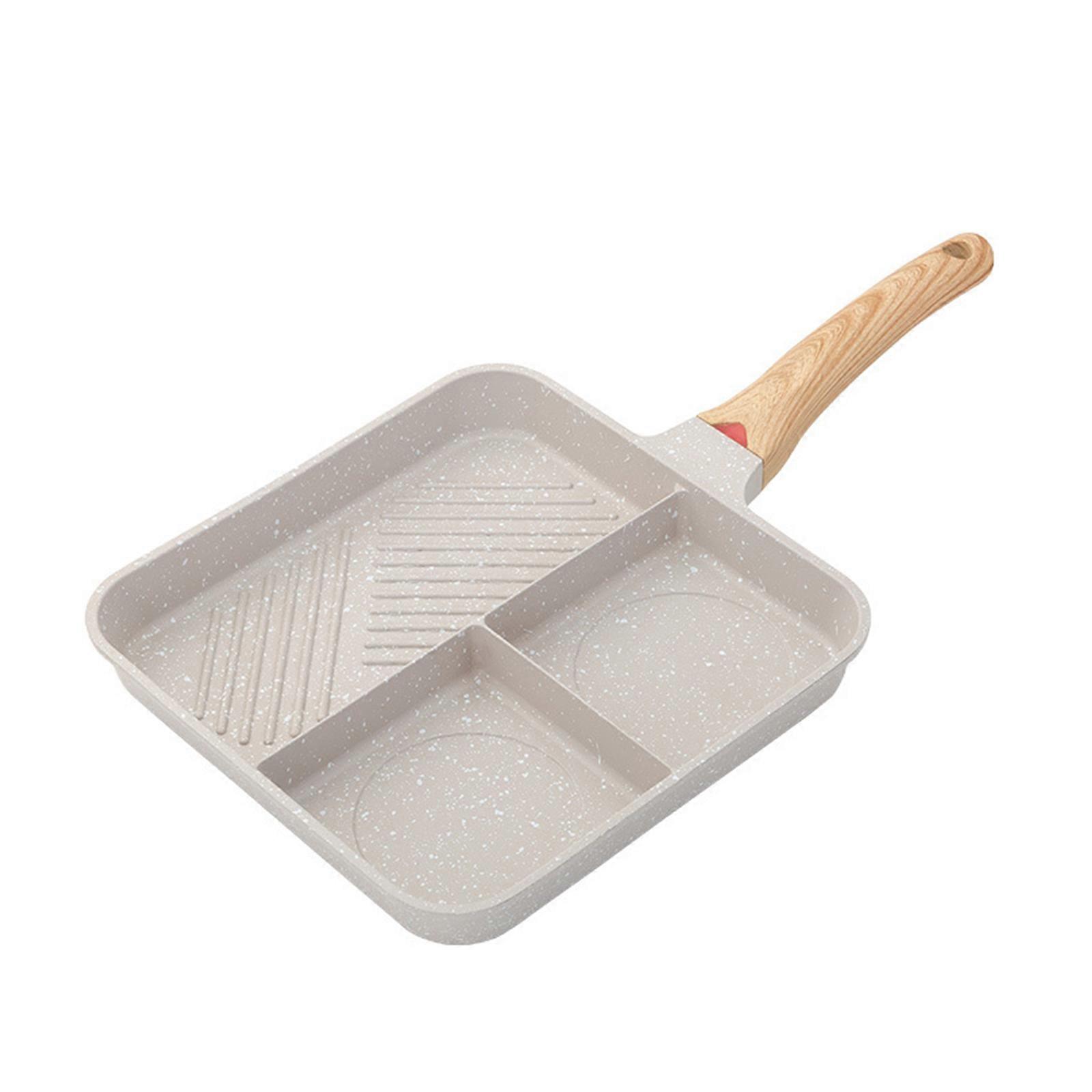 Versatile Three-Section Non-Stick-Skillet for Breakfast Steak Multi-functional Steak Cooker Frying Pan Kitchen Cookware