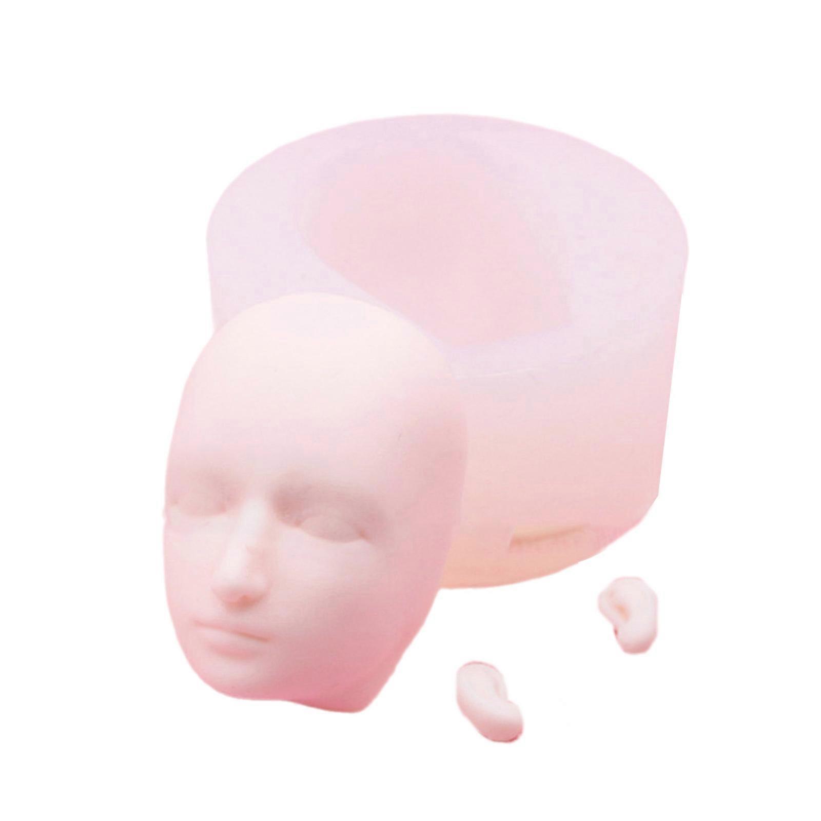 Mini Face and Ears Structure Silicone Mold DIY Jewelry Making Resin Craft Epoxy Mold Durable and Portable Mold Accessory Multicolor