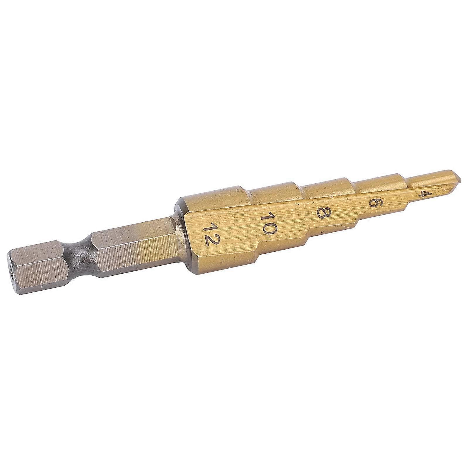 Step Drill Bit HSS 4-12mm, Straight Shank, Multi-Size Drill Bit For Metal And Plastic, Hand Tools