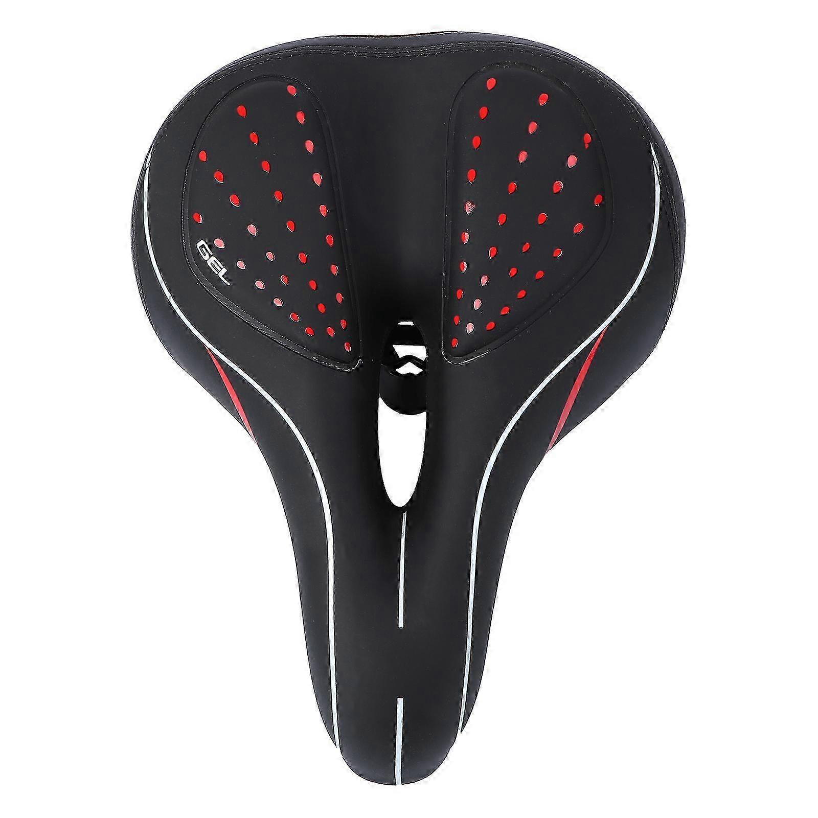 Αναπνεύσιμο μαξιλάρι σέλας ποδηλάτου σιλικόνης για ποδήλατα βουνού - Κόκκινο &; Μαύρο (27x20cm)